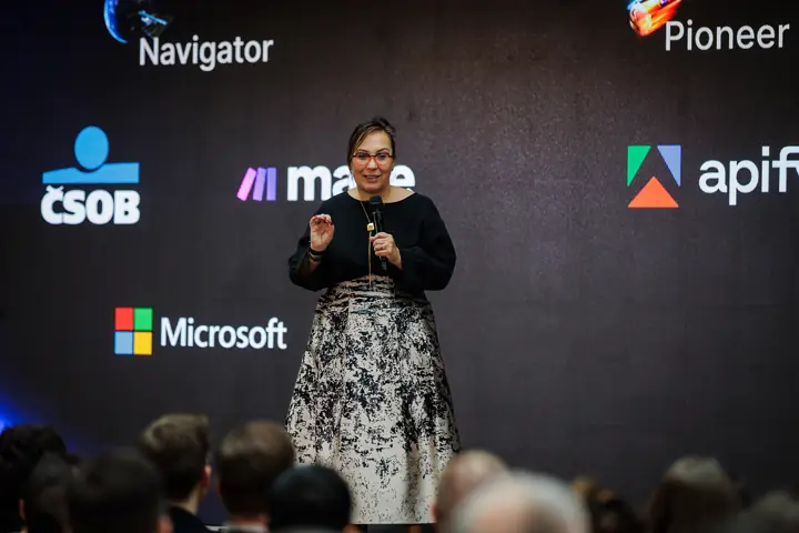 Partners on the main screen: ČSOB, make, Apify, Microsoft, ELC Conference 2026